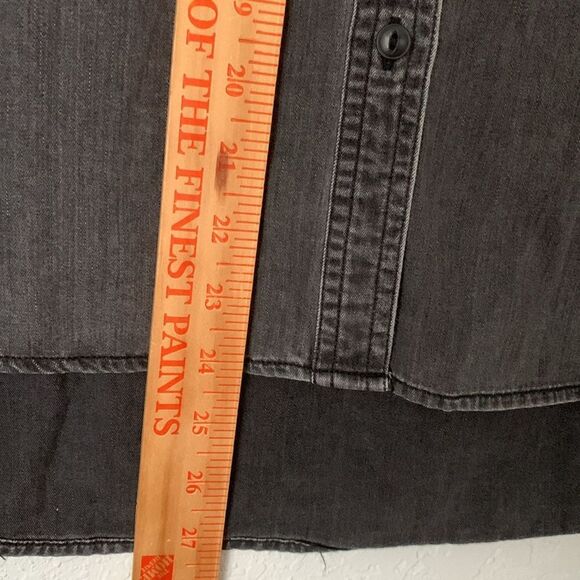 MADEWELL Charcoal Black Faded Look Long Sleeve Button Up Women’s Shirt Size S - Picture 4 of 8